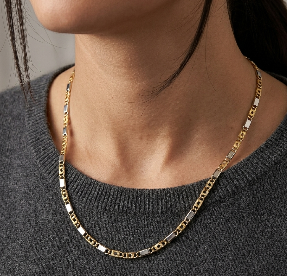 Collana in Oro giallo, Oro Bianco 18 carati