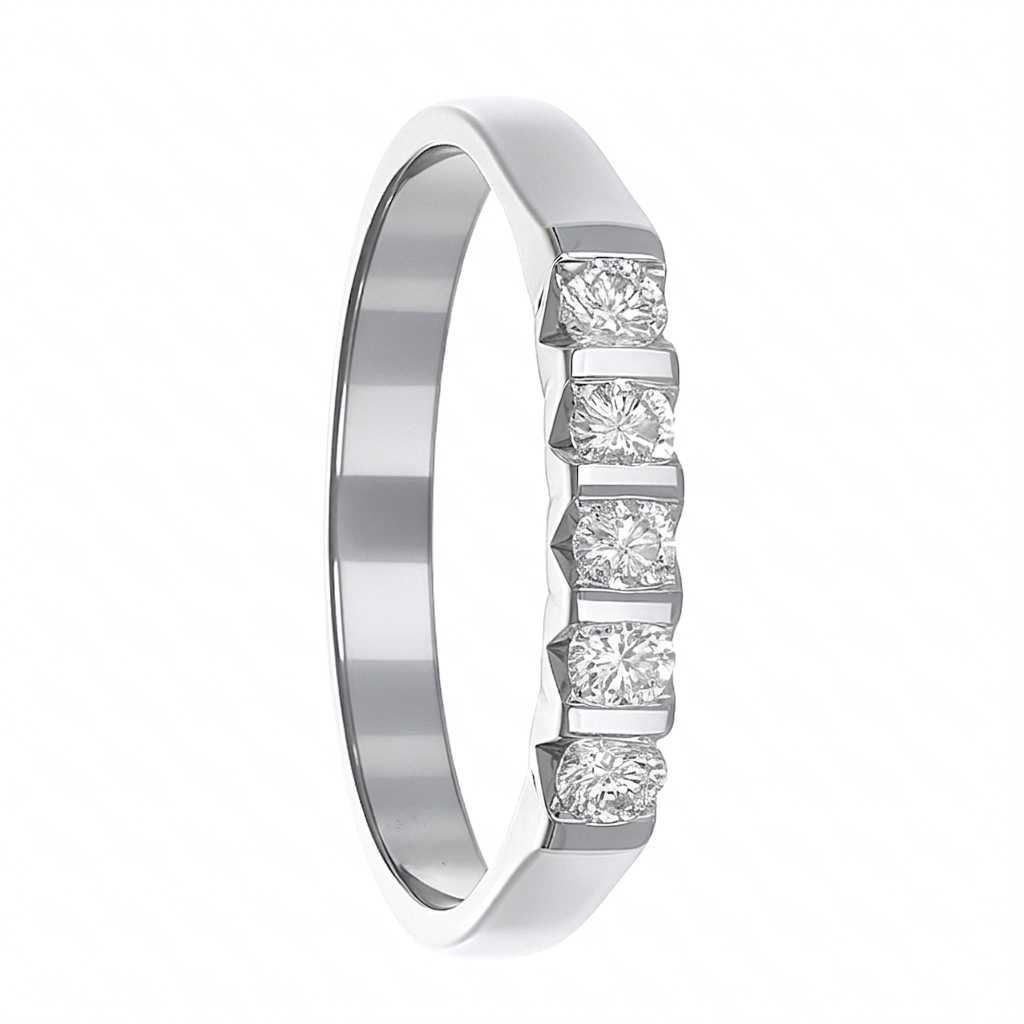 Anello - 18 carati Oro bianco - 0.25ct. tw. Diamante (Naturale)