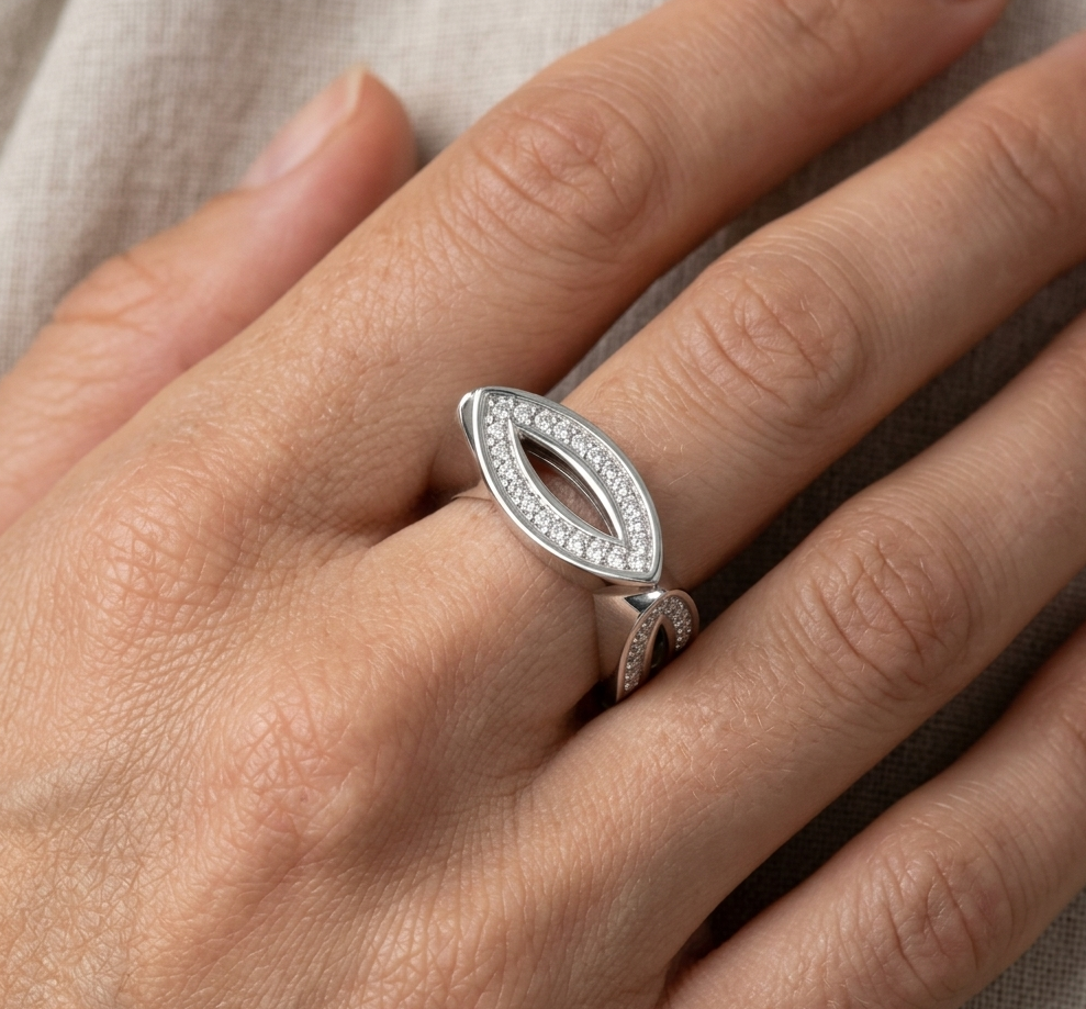 Anello - 18 carati Oro bianco - 1.04ct. tw. Diamante (Naturale)