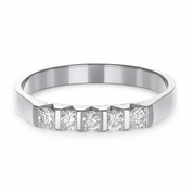 Anello - 18 carati Oro bianco - 0.25ct. tw. Diamante (Naturale)