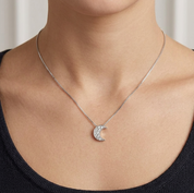 Collana con ciondolo - 18 carati Oro bianco - 0.15ct. tw. Diamante (Naturale)