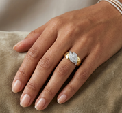Anello - 18 carati Oro bianco, Oro giallo - 0.24ct. tw. Diamante (Naturale)