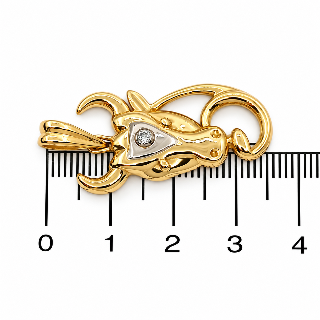 Ciondolo - 18 carati Oro giallo, Oro bianco - 0.03ct. tw. Diamante (Naturale) - Made in Italy - HandMade
