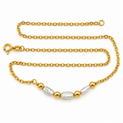 Collana - 18 carati Oro giallo Perla - Made in Italy - HandMade