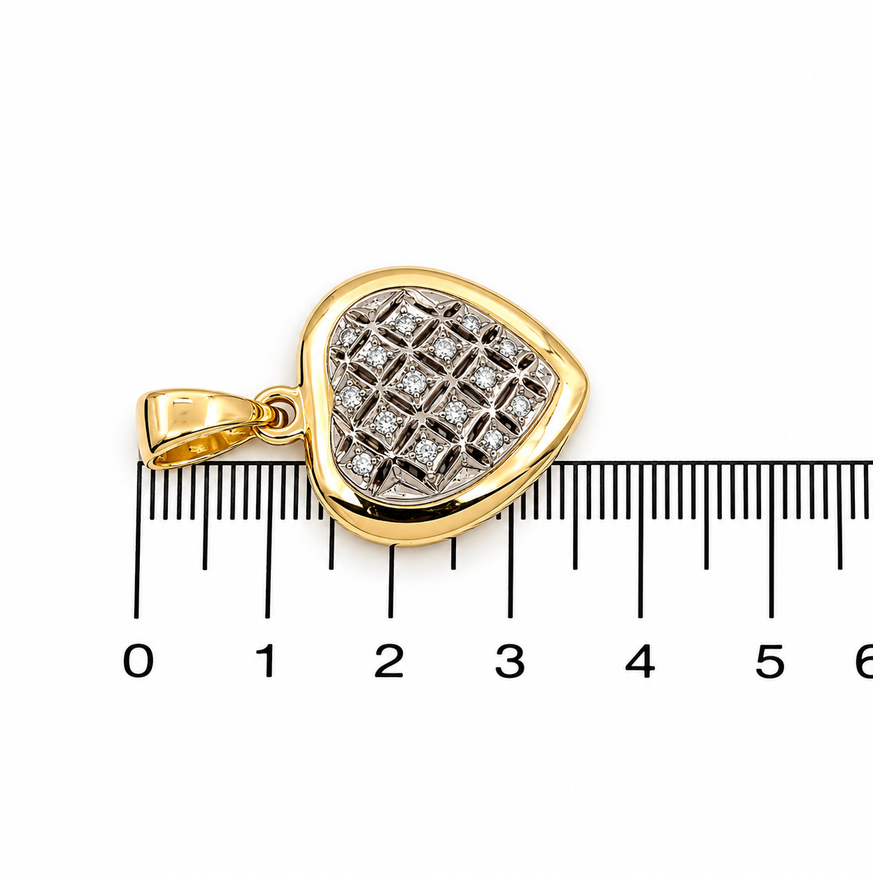 Ciondolo - 18 carati Oro giallo, Oro bianco - 0.15ct. tw. Diamante (Naturale) - Made in Italy - HandMade