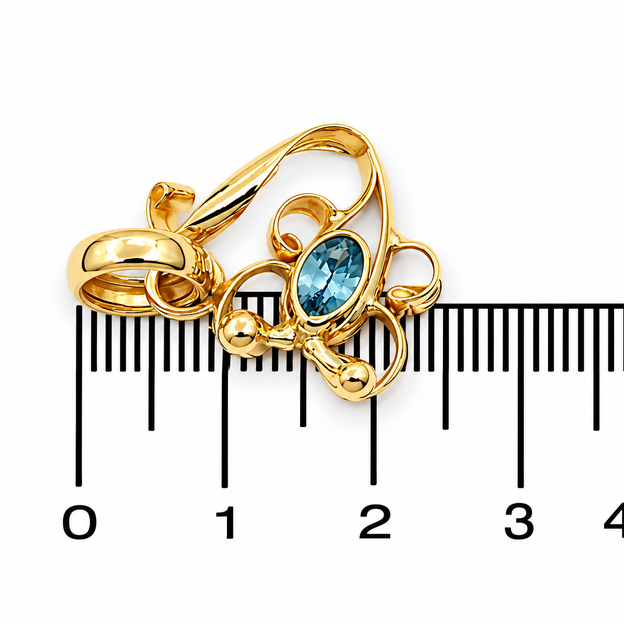 Ciondolo - 18 carati Oro giallo - 0.60ct. tw. Topazio - Made in Italy - HandMade