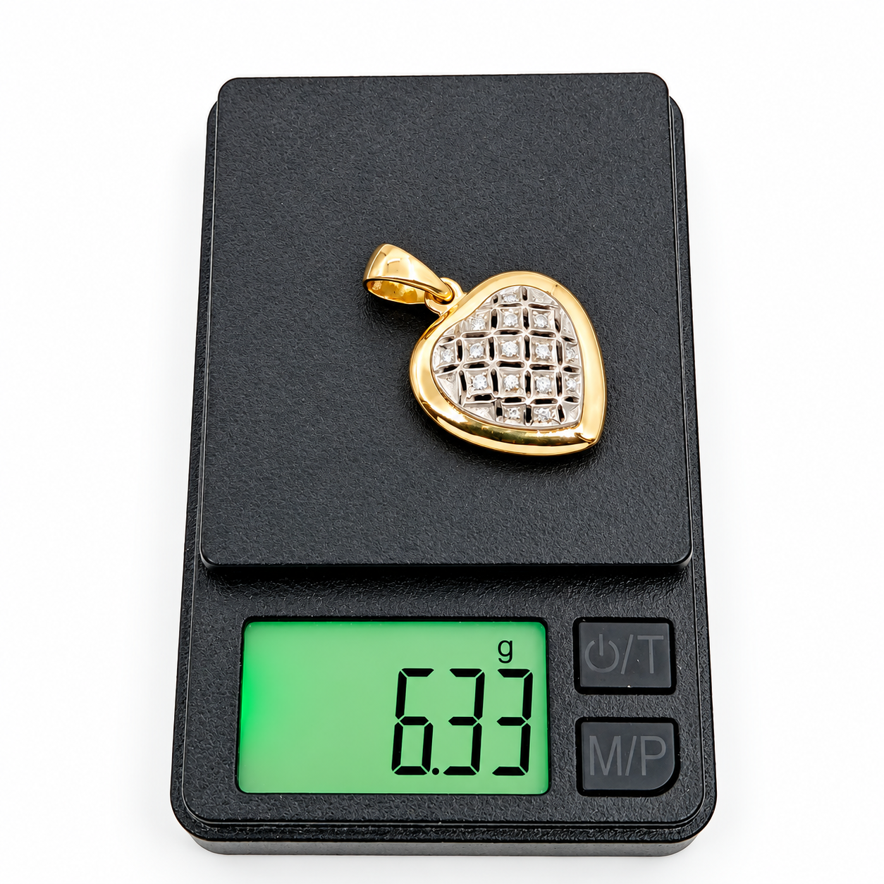 Ciondolo - 18 carati Oro giallo, Oro bianco - 0.15ct. tw. Diamante (Naturale) - Made in Italy - HandMade