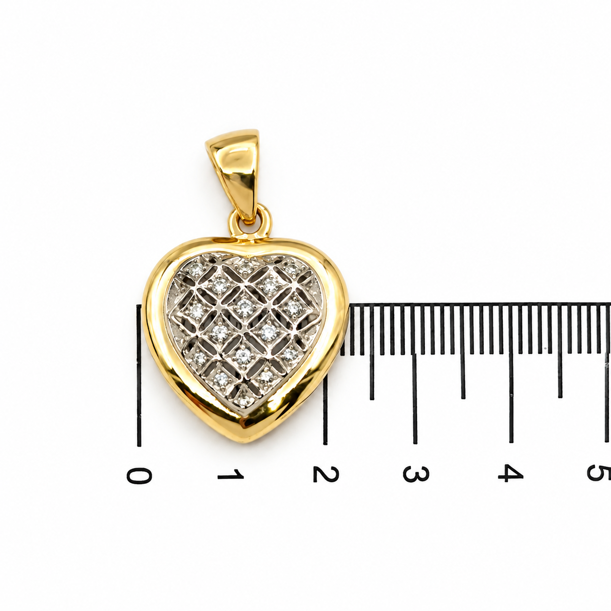 Ciondolo - 18 carati Oro giallo, Oro bianco - 0.15ct. tw. Diamante (Naturale) - Made in Italy - HandMade