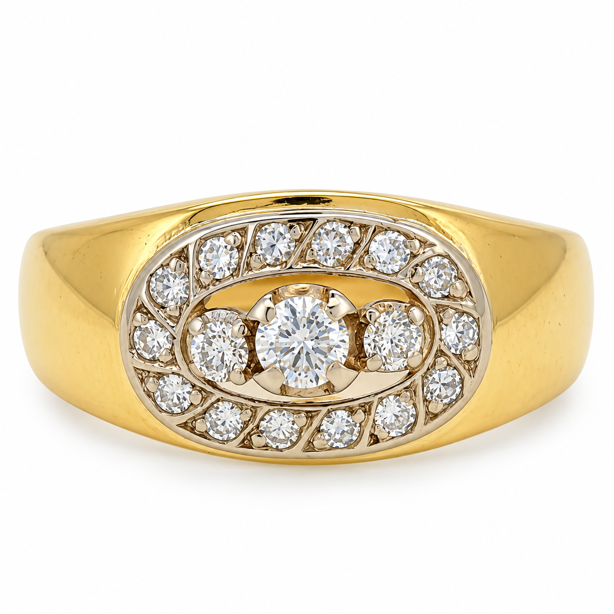 Anello - 18 carati Oro giallo, Oro bianco - 0.42ct. tw. Diamante (Naturale) - Made in Italy - Handmade