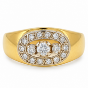 Anello - 18 carati Oro giallo, Oro bianco - 0.42ct. tw. Diamante (Naturale) - Made in Italy - Handmade