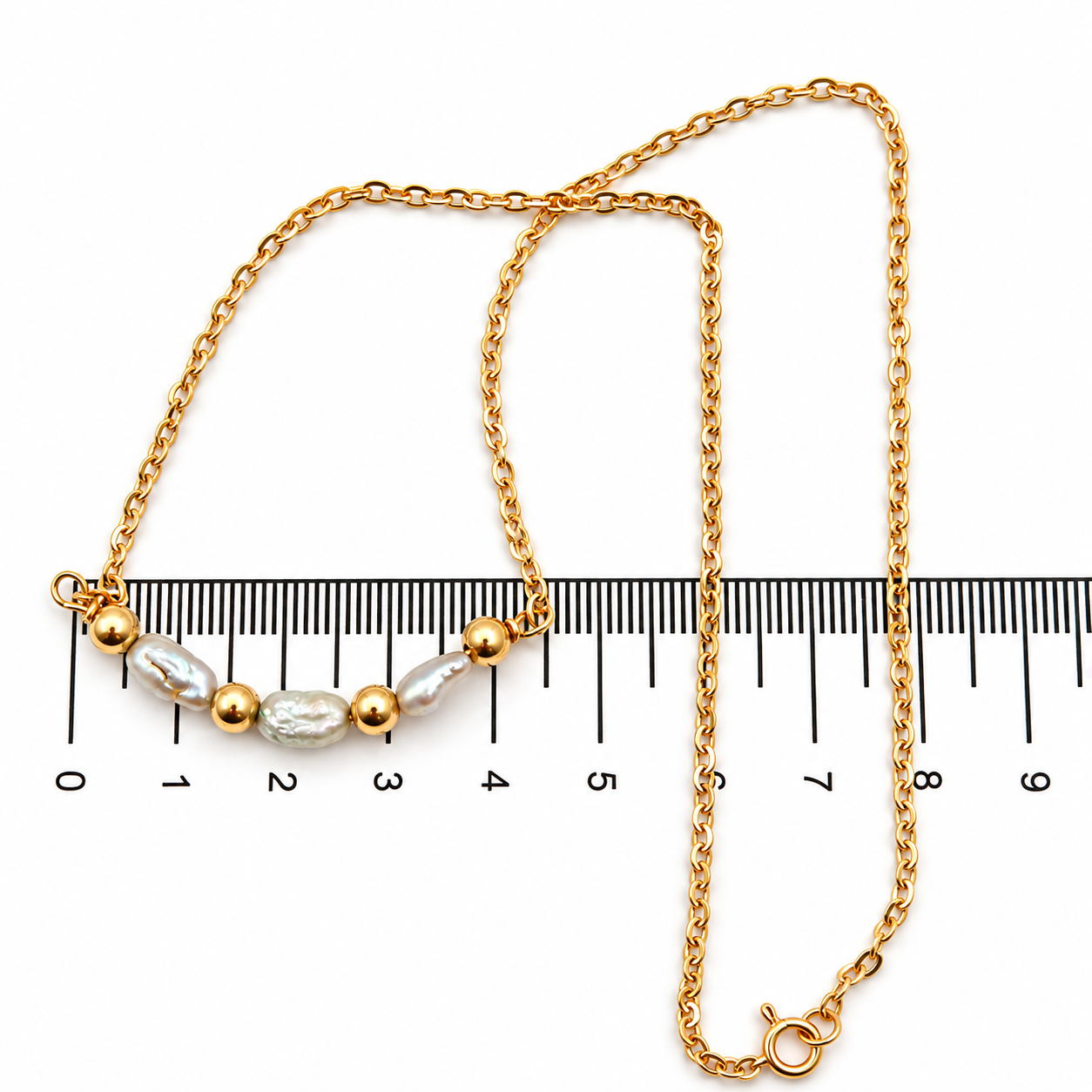 Collana - 18 carati Oro giallo Perla - Made in Italy - HandMade