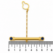 Fermacravatta - 18 carati Oro giallo Zaffiro - Made in Italy - Handmade