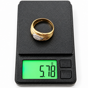 Anello - 18 carati Oro giallo, Oro bianco - 0.10ct. tw. Diamante (Naturale) - Made in Italy - Handmade