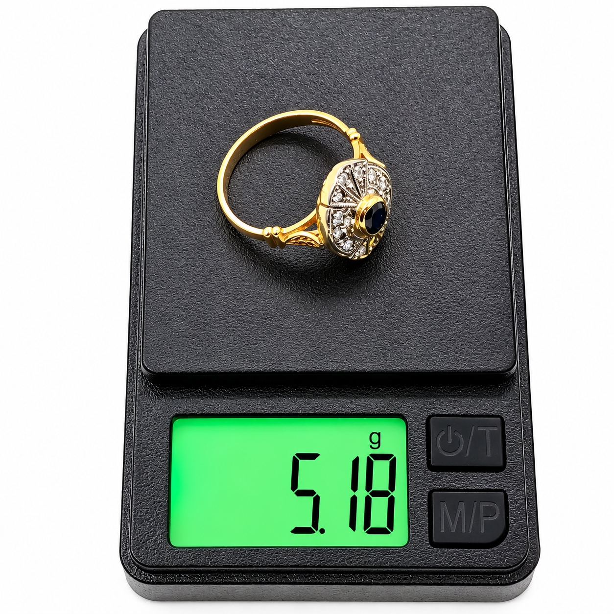 Anello - 18 carati Oro bianco, Oro giallo - 0.50ct. tw. Zaffiro - Diamante - Made in Italy - Handmade