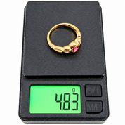 Anello - 18 carati Oro giallo - 0.50ct. tw. Rubino - Diamante - Made in Italy - Handmade