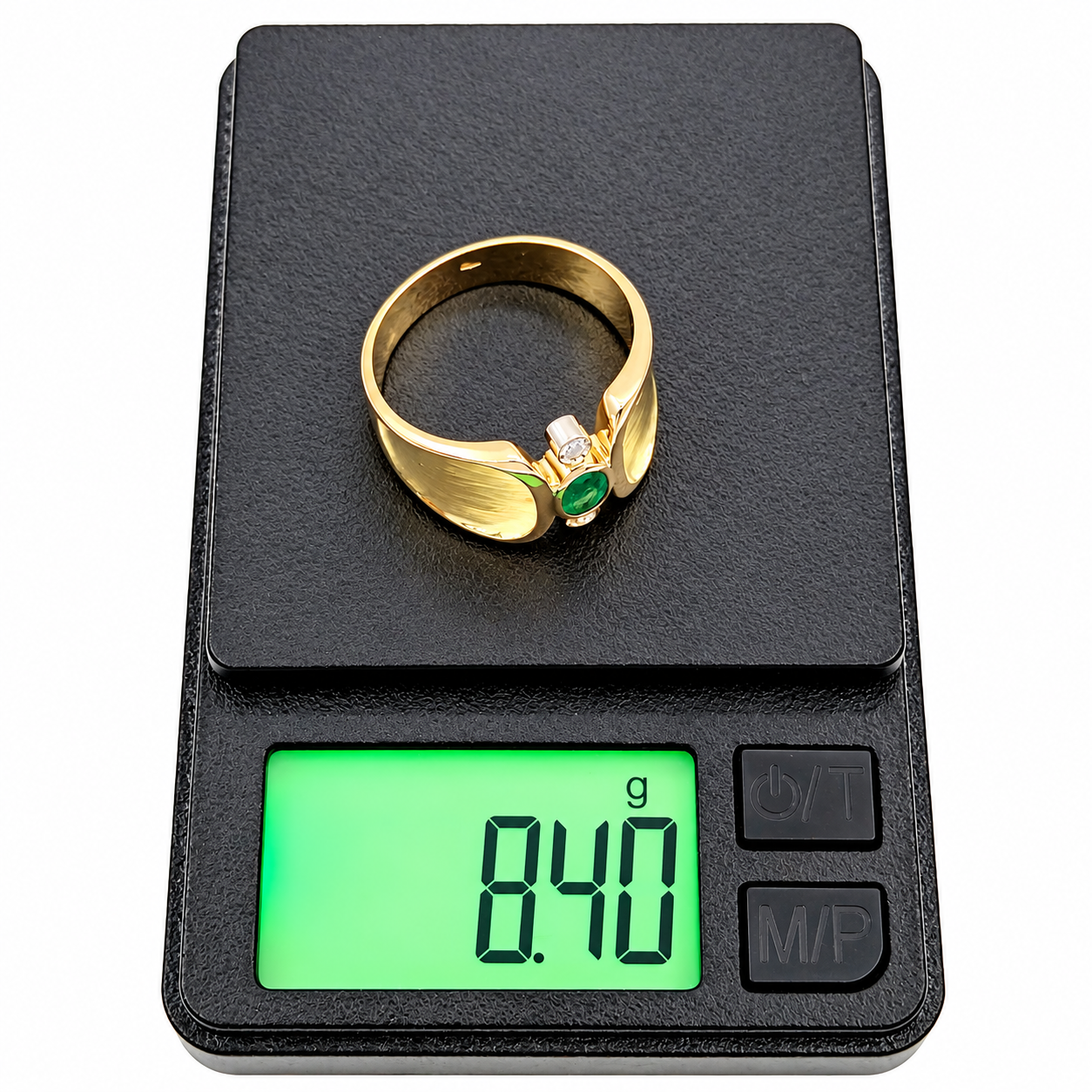 Anello - 18 carati Oro giallo - 0.40ct. tw. Smeraldo - Diamante - Made in Italy - Handmade