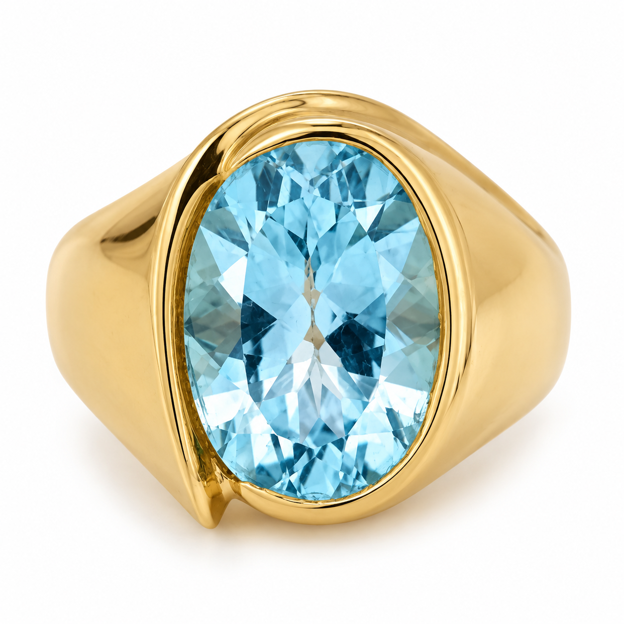 Anello - 18 carati Oro giallo - 7.00ct. tw. Topazio - Made in Italy - Handmade