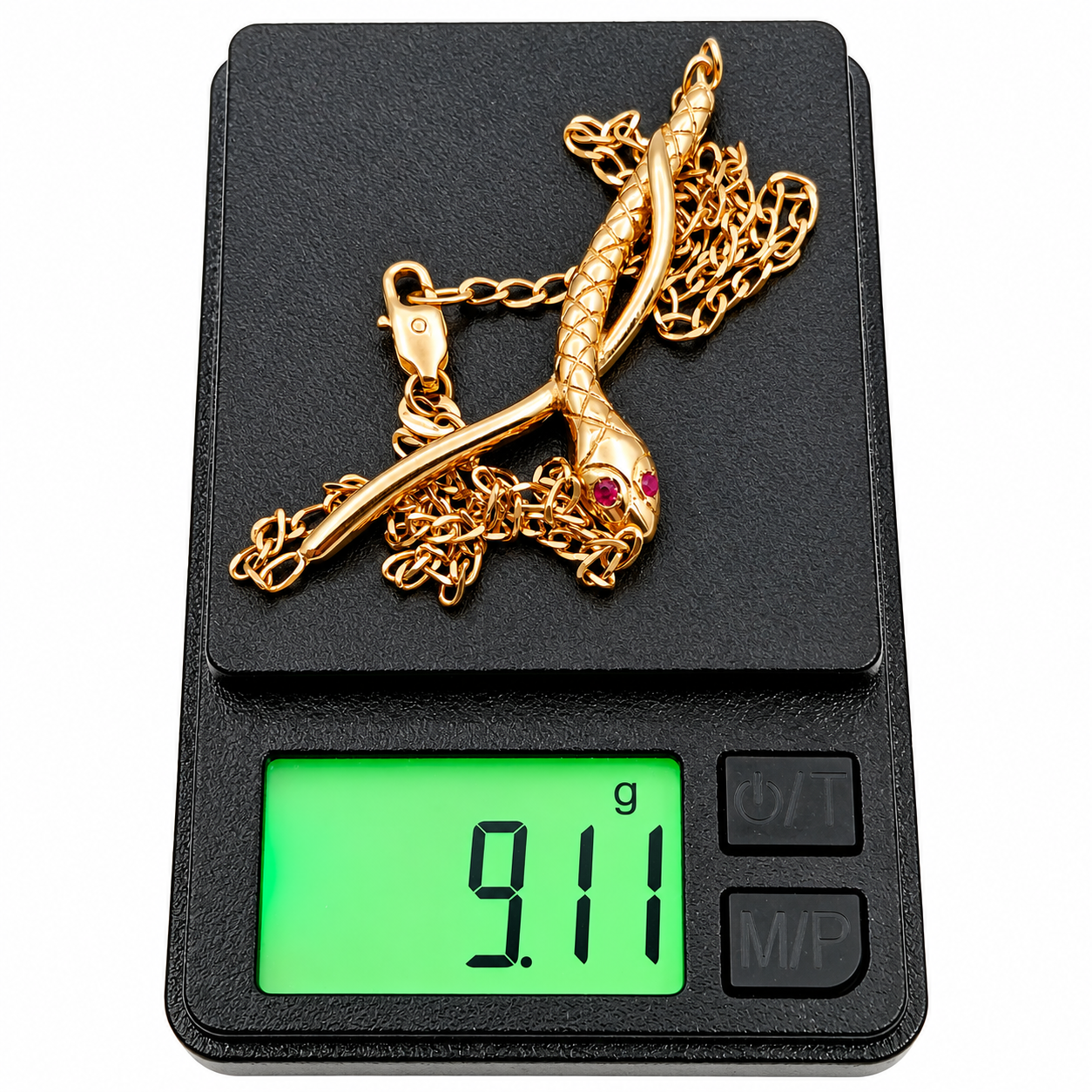 Collana - 18 carati Oro giallo Rubino - Made in Italy - Handmade