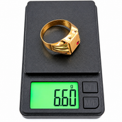 Anello - 18 carati Oro giallo - 0.05ct. tw. Rubino - Made in Italy - Handmade