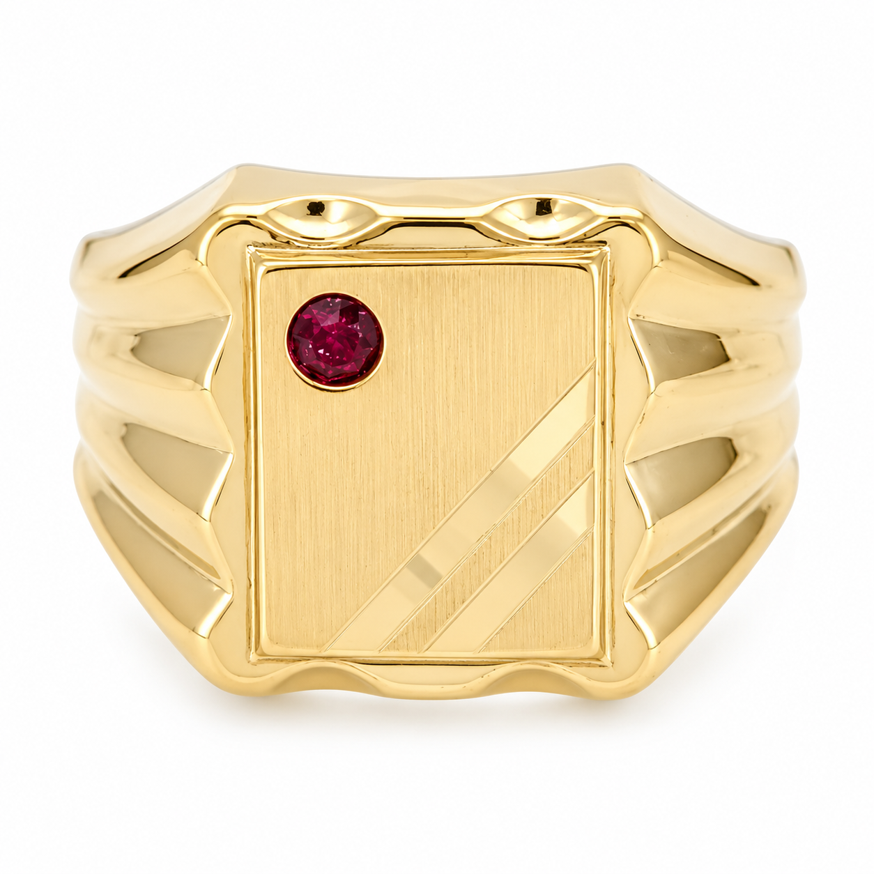 Anello - 18 carati Oro giallo - 0.05ct. tw. Rubino - Made in Italy - Handmade