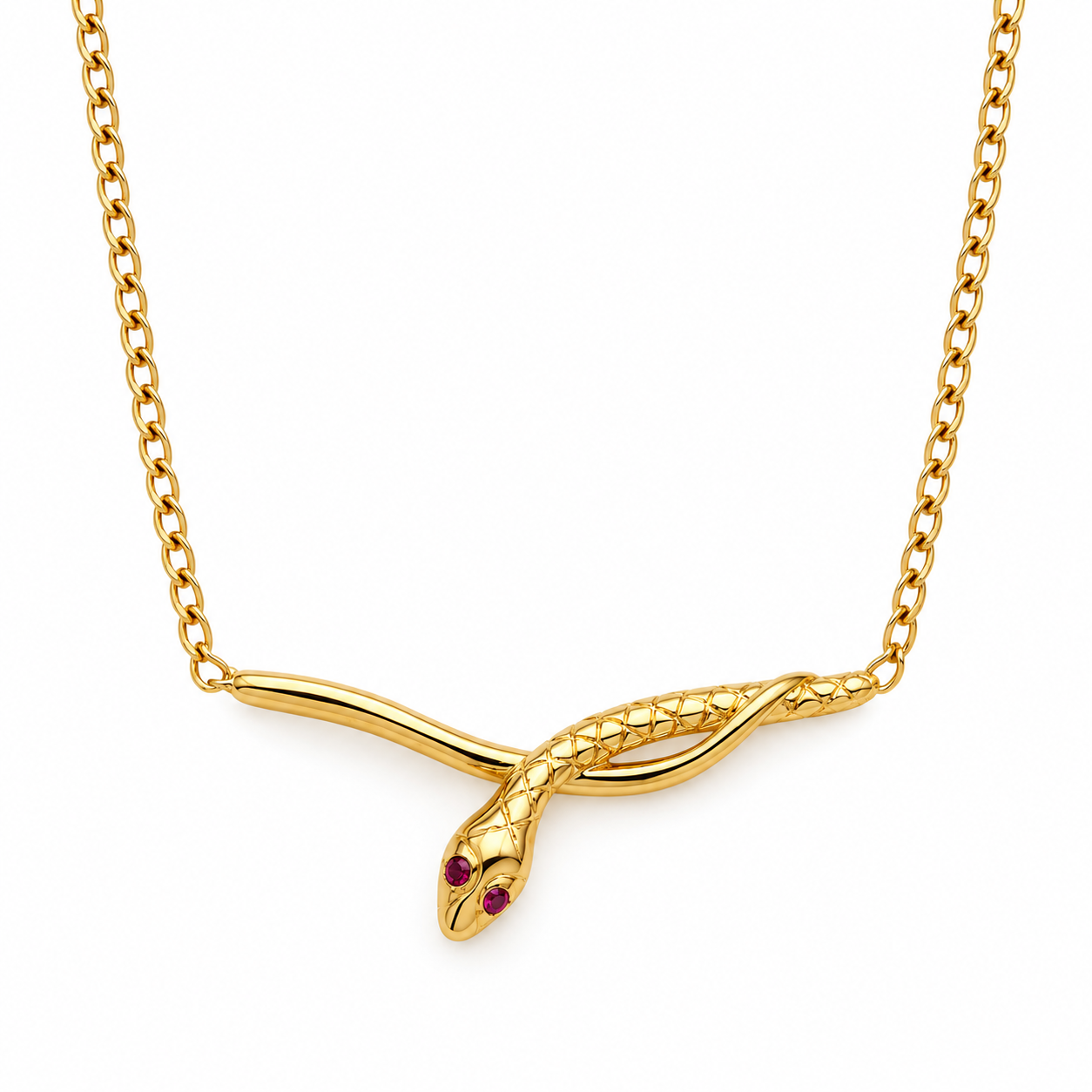 Collana - 18 carati Oro giallo Rubino - Made in Italy - Handmade