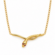 Collana - 18 carati Oro giallo Rubino - Made in Italy - Handmade