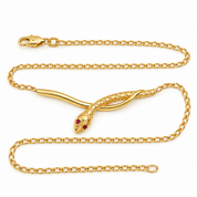 Collana - 18 carati Oro giallo Rubino - Made in Italy - Handmade