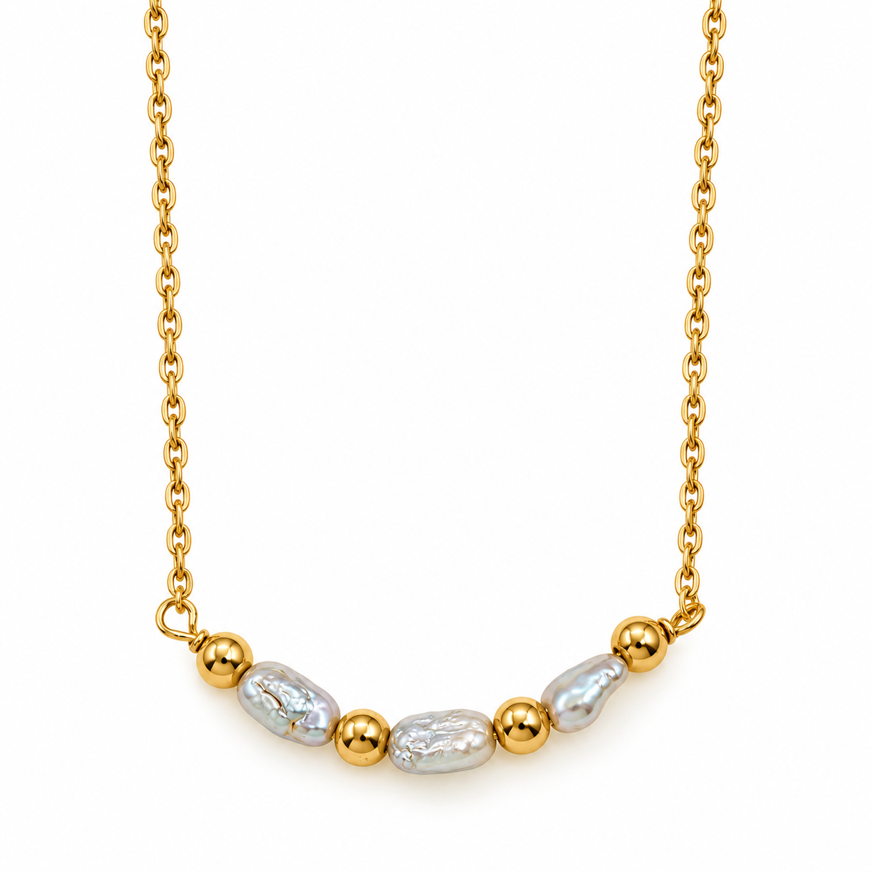 Collana - 18 carati Oro giallo Perla - Made in Italy - HandMade