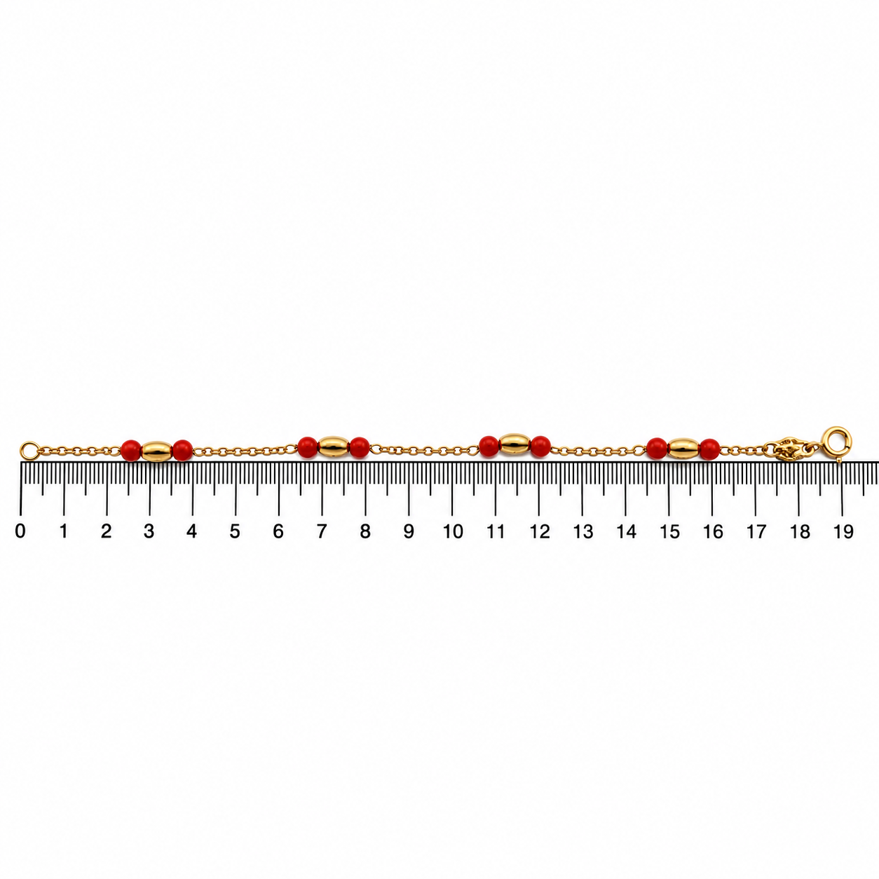 Bracciale - 18 carati Oro giallo Corallo - Made in Italy - HandMade