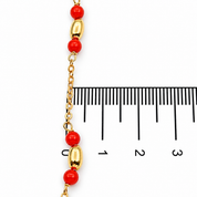 Bracciale - 18 carati Oro giallo Corallo - Made in Italy - HandMade