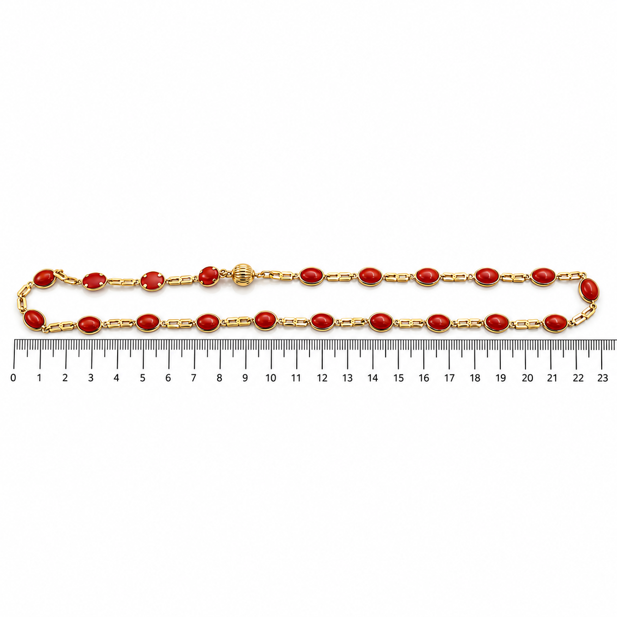 Collana - 18 carati Oro giallo - 16ct. tw. Corallo - Made in Italy - HandMade