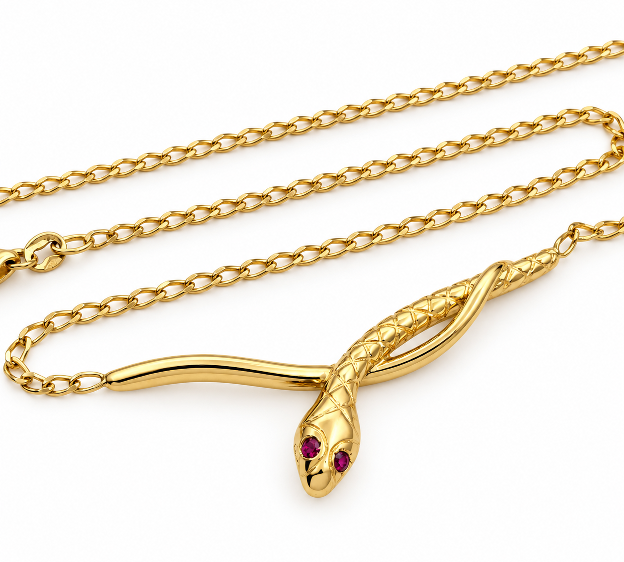 Collana - 18 carati Oro giallo Rubino - Made in Italy - Handmade