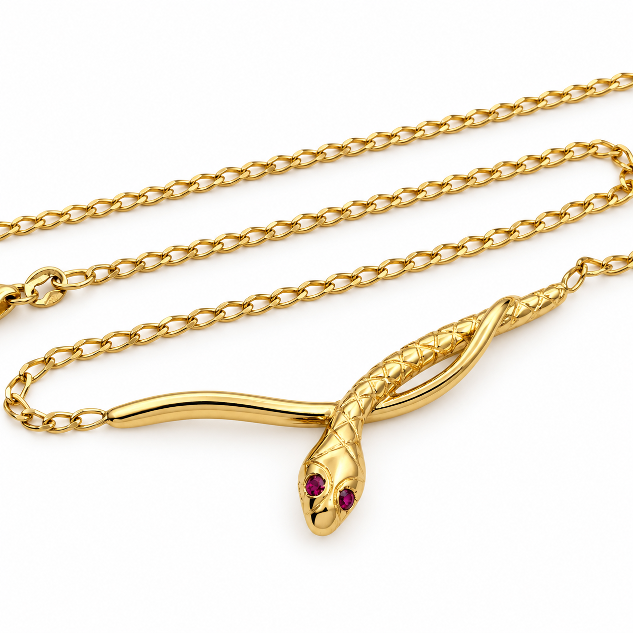 Collana - 18 carati Oro giallo Rubino - Made in Italy - Handmade