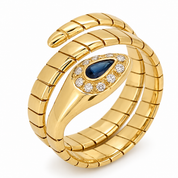Anello - 18 carati Oro giallo - 0.10ct. tw. Zaffiro - Diamante - Made in Italy - Handmade