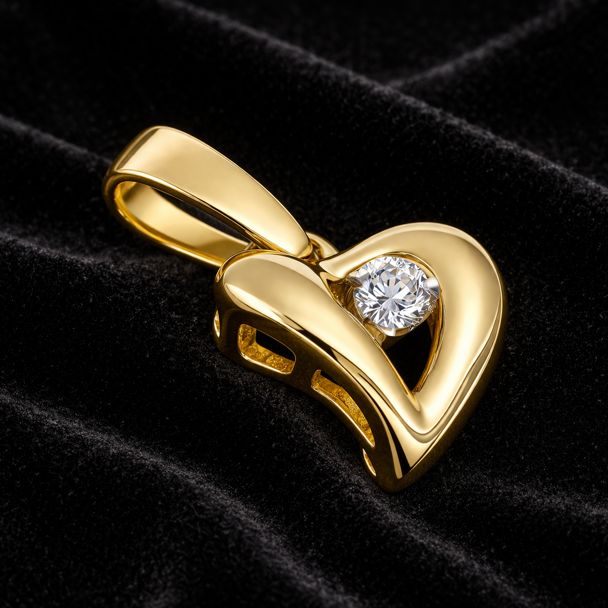 Ciondolo - 18 carati Oro giallo - 0.05ct. tw. Diamante (Naturale)