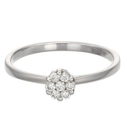 Anello - 18 carati Oro bianco - 0.12ct. tw. Diamante (Naturale)