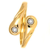 Anello - 18 carati Oro bianco, Oro giallo - 0.02ct. tw. Diamante (Naturale)