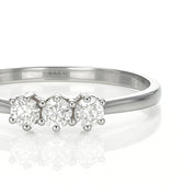 Anello - 18 carati Oro bianco - 0.18ct. tw. Diamante (Naturale)