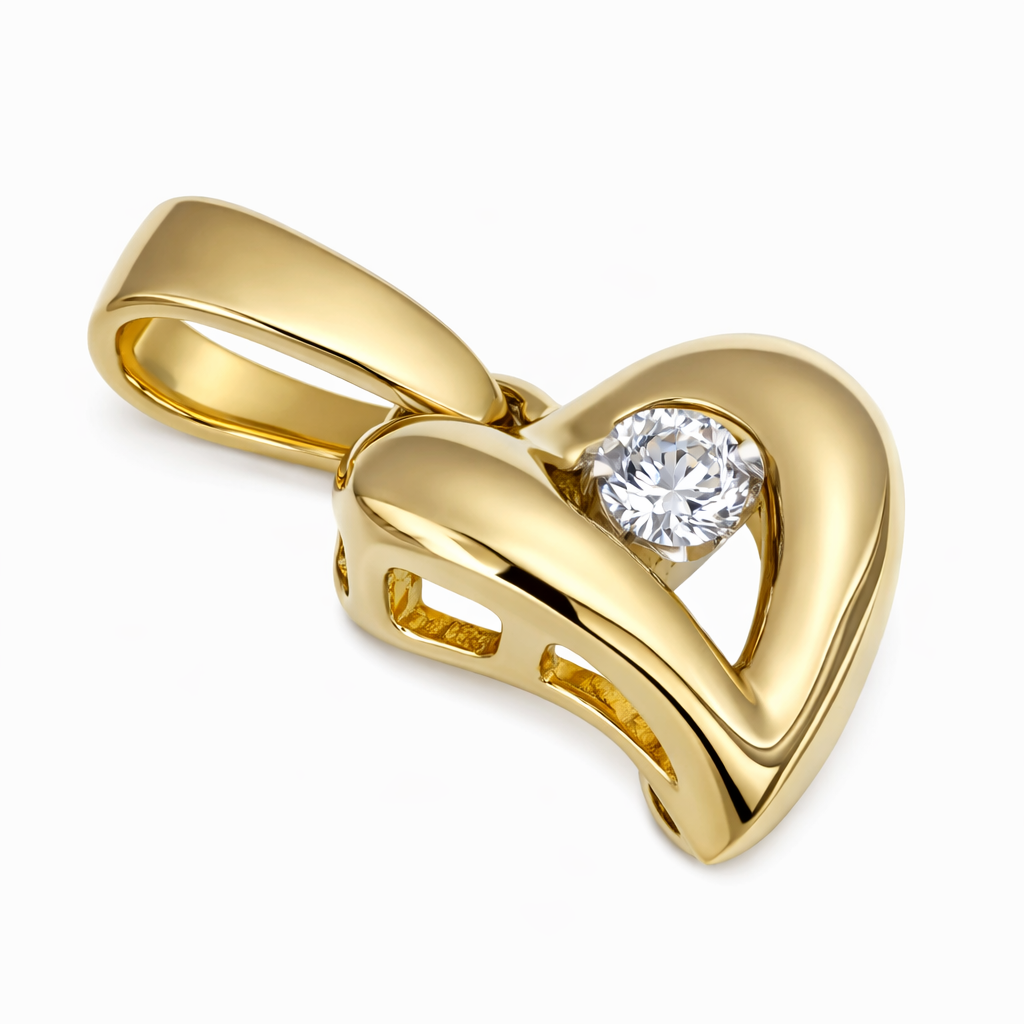 Ciondolo - 18 carati Oro giallo - 0.05ct. tw. Diamante (Naturale)