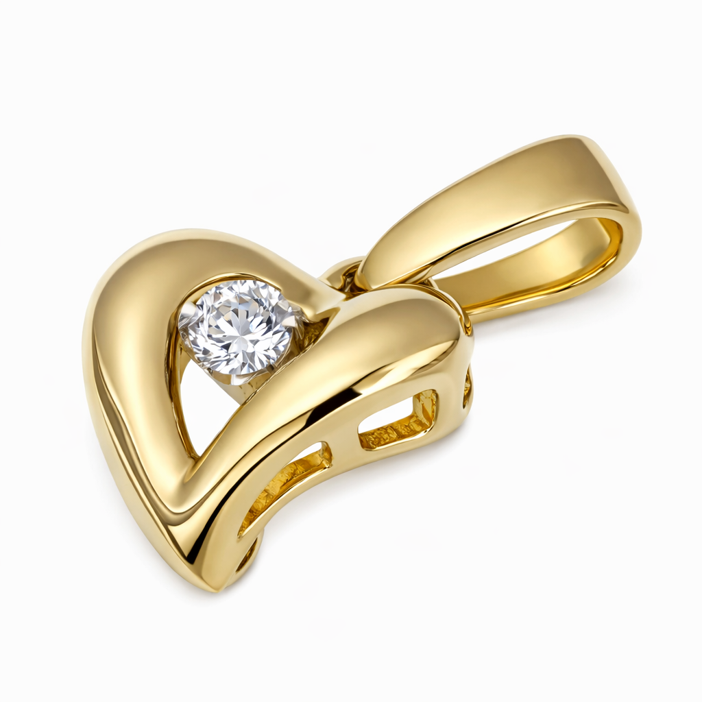 Ciondolo - 18 carati Oro giallo - 0.05ct. tw. Diamante (Naturale)