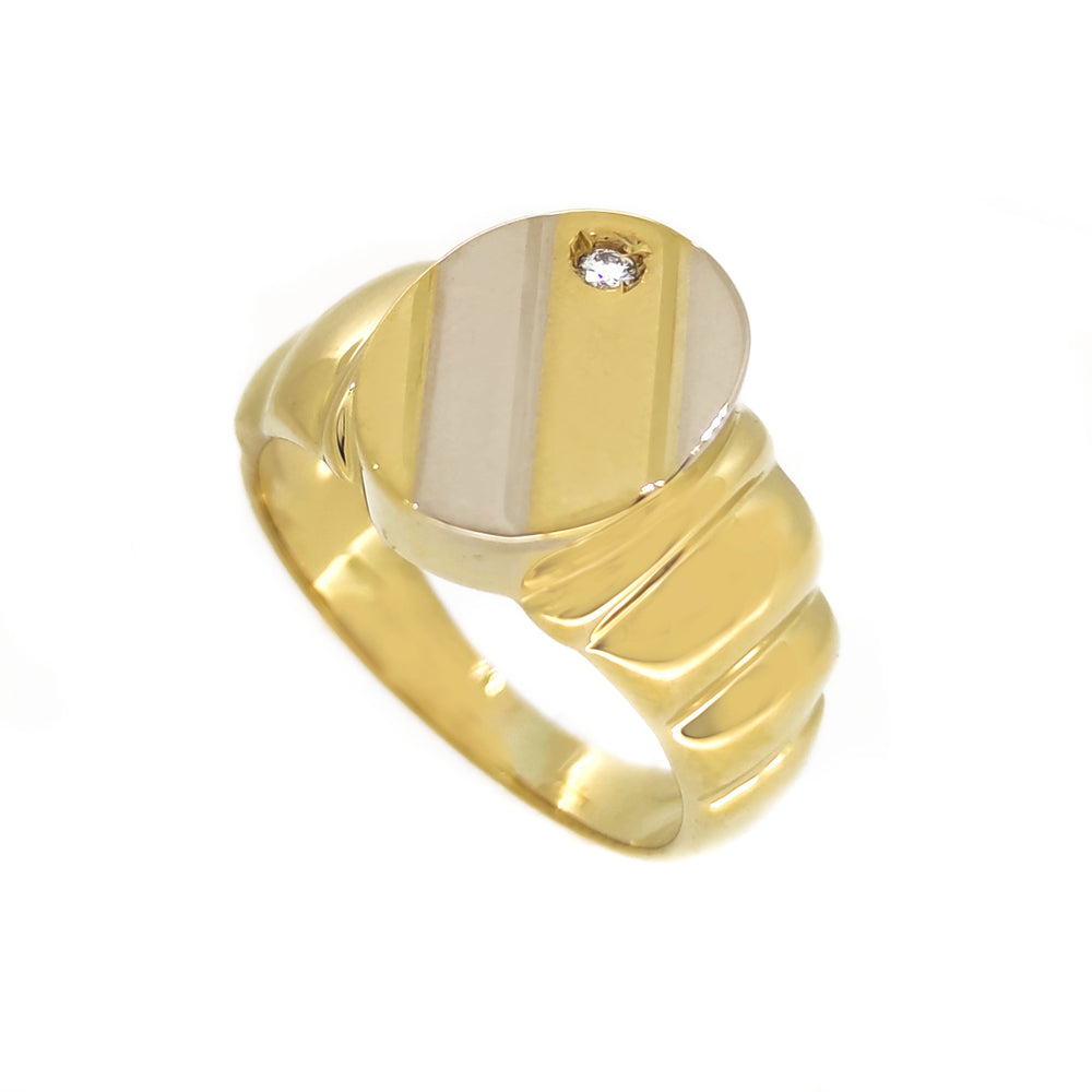 Anello - 18 carati Oro bianco, Oro giallo - 0.03 ct. Diamante