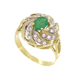 anello18 carati Oro giallo- Anello - Zirconi - Smeraldi