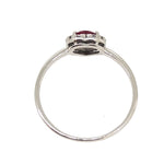 anello18 carati Oro Bianco Anello - con Zirconi e Rubino