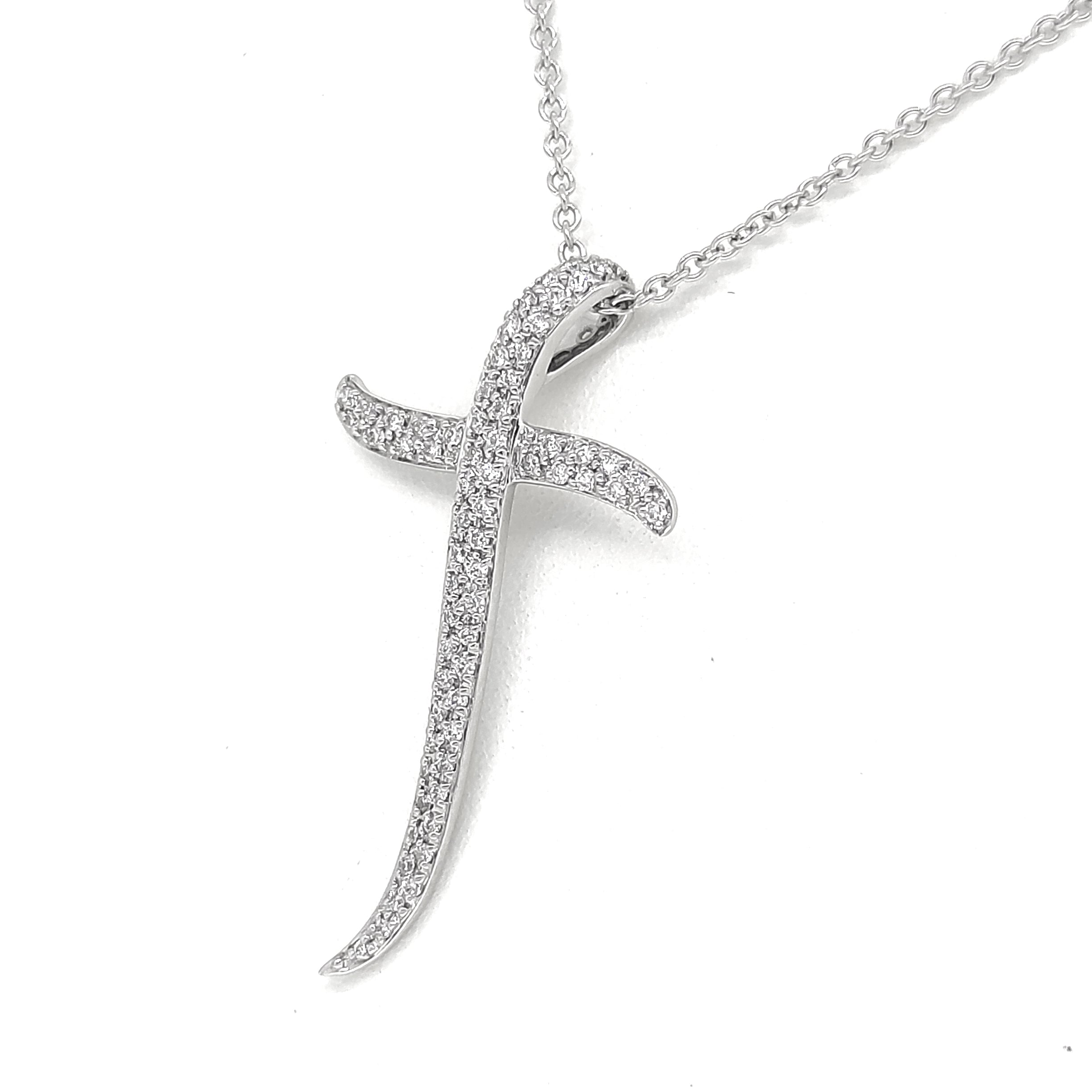 Collana con ciondolo - 18 carati Oro bianco - 0.67 tw. Diamante