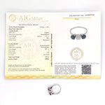 18 carati Oro bianco - Anello - 1.10 ct - Ct 0.65 Diamante - Aig certificate n j5120019220