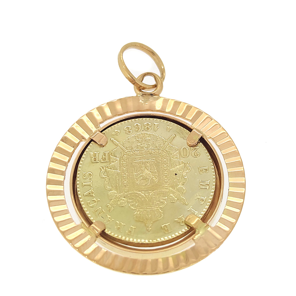 18 carati Oro - Ciondolo - Marengo 20 Franchi Napoleone III - 21 kt