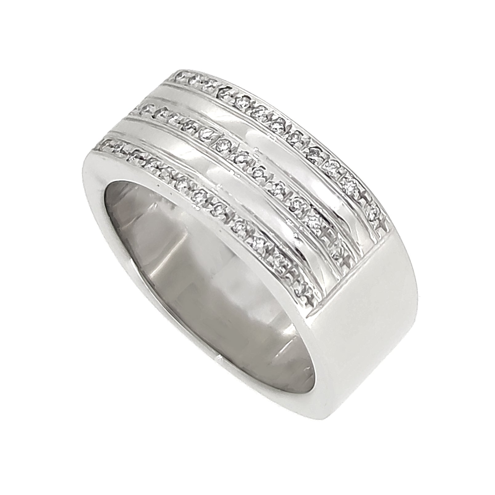Anello - 18 carati Oro bianco - 0.195ct. tw. Diamante (Naturale) - Made in Italy - Handmade
