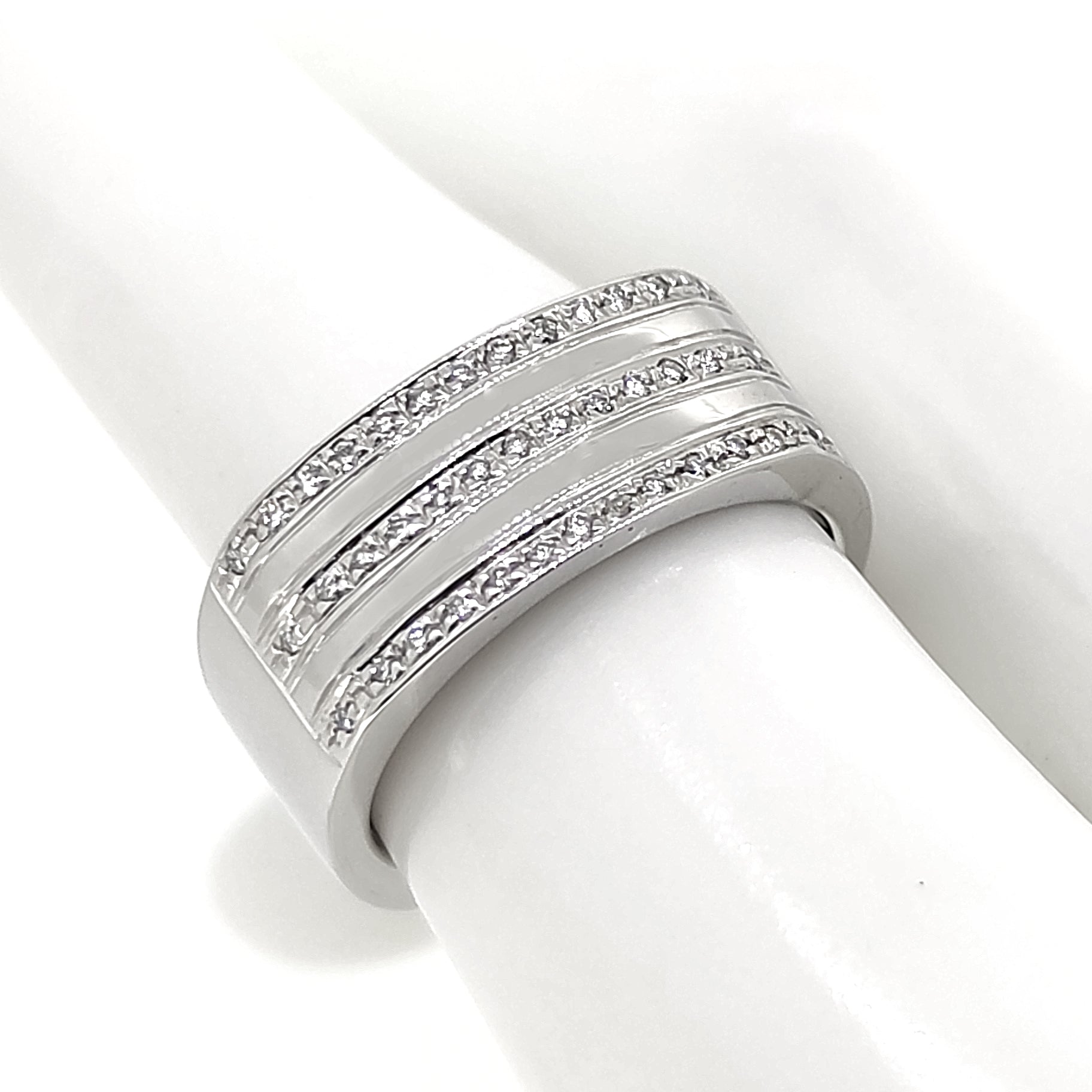 Anello - 18 carati Oro bianco - 0.195ct. tw. Diamante (Naturale) - Made in Italy - Handmade