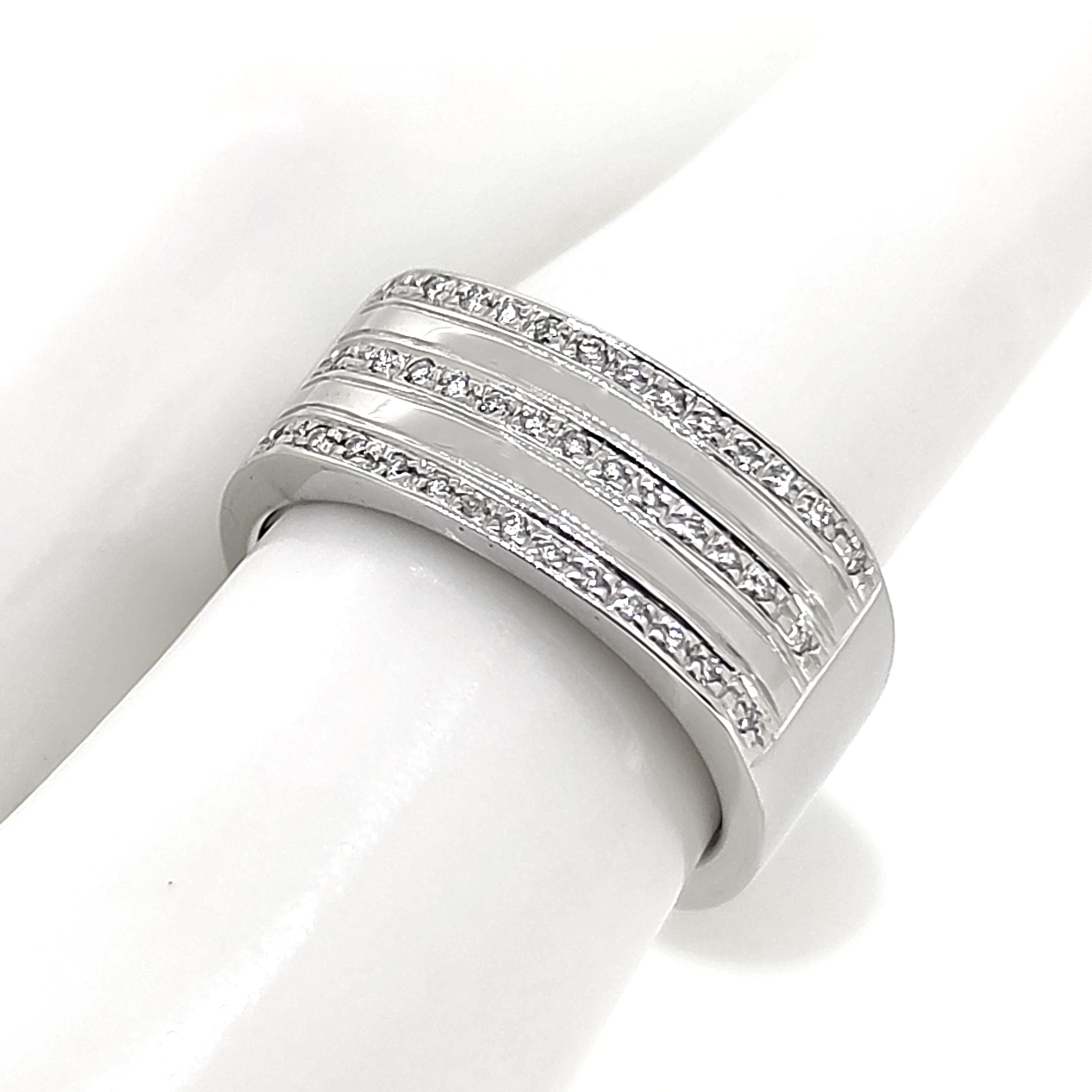 Anello - 18 carati Oro bianco - 0.195ct. tw. Diamante (Naturale) - Made in Italy - Handmade