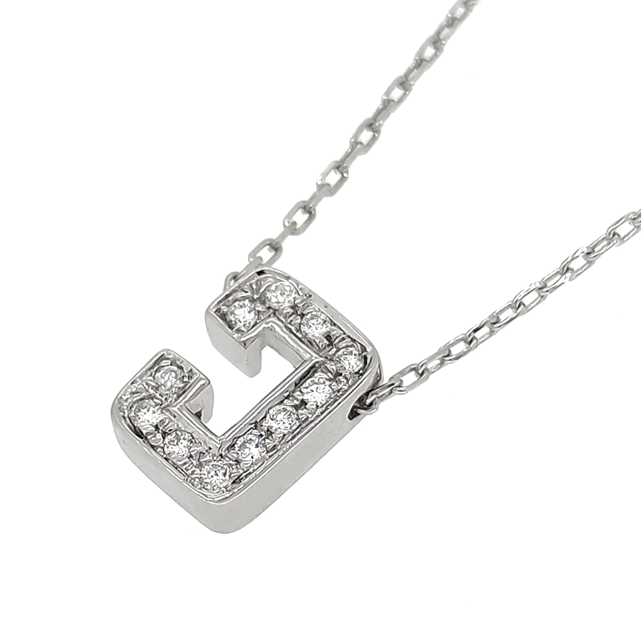 Collana con ciondolo - 18 carati Oro bianco - 0.12ct. tw. Diamante (Naturale)